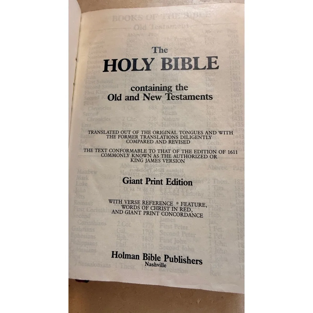 Holman‎ KJV Holy Bible Giant Print Red Letter Concordance Burgundy Reference